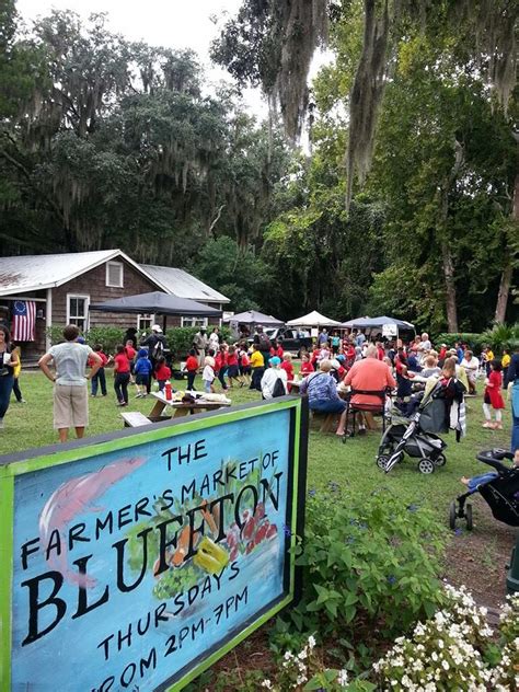 Bluffton farmers market - Farmers Market of Bluffton. Thursdays: Every Thursday, farmers, cooks, jam- and salsa-makers and all kinds of artisans meet locals on Green Street for the Farmers Market of …